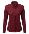 PR352 Women's Maxton Check Long Sleeve Shirt Black / Red colour image